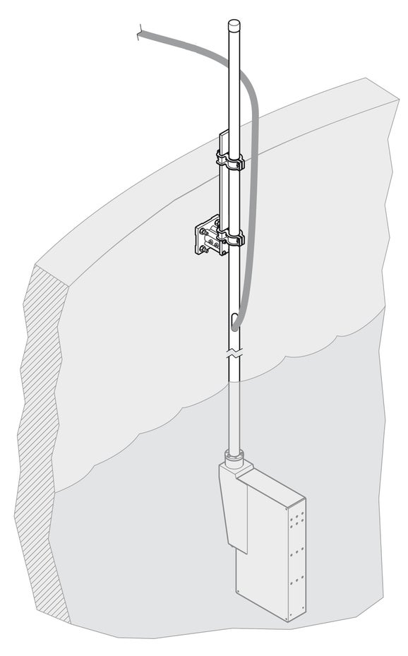 Matériel de montage sur mât Filtrax, support de 10 cm, mât SS avec ouverture de 2 m