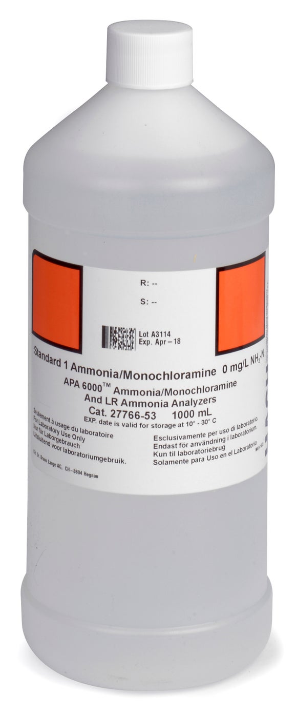 APA6000, ammoniac/monochloramine, étalon 1, 0 mg/L, NH₃, 1 L