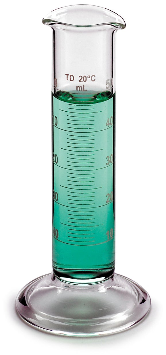 Cylindre gradué, double métrique, forme basse, 100 mL