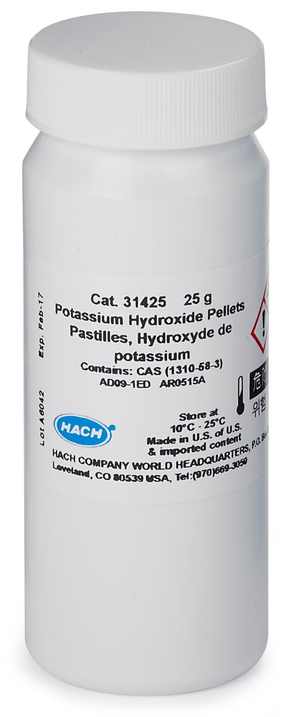 Pastilles d'hydroxyde de potassium, 25 g