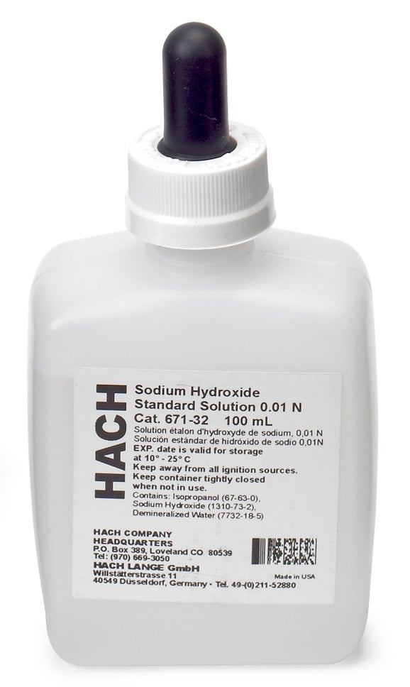 Solution étalon d'hydroxyde de sodium, 0,01 N, 100 mL MDB