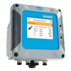 Transmetteur SC4500, module RTC-N/DN, sortie Modbus TCP + LAN, 2 capteurs numériques, 100-240 V CA, sans cordon d'alimentation