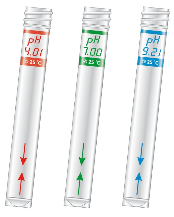 Sension+ Tubes imprimés 3 x 10 mL, pour l'étalonnage du pH sur un instrument portable