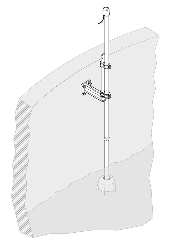 Matériel de montage sur mât Sonatax, support de 24 cm, mât SS de 2 m