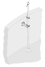 Matériel de montage sur mât Sonatax, support de 24 cm, mât SS de 2 m